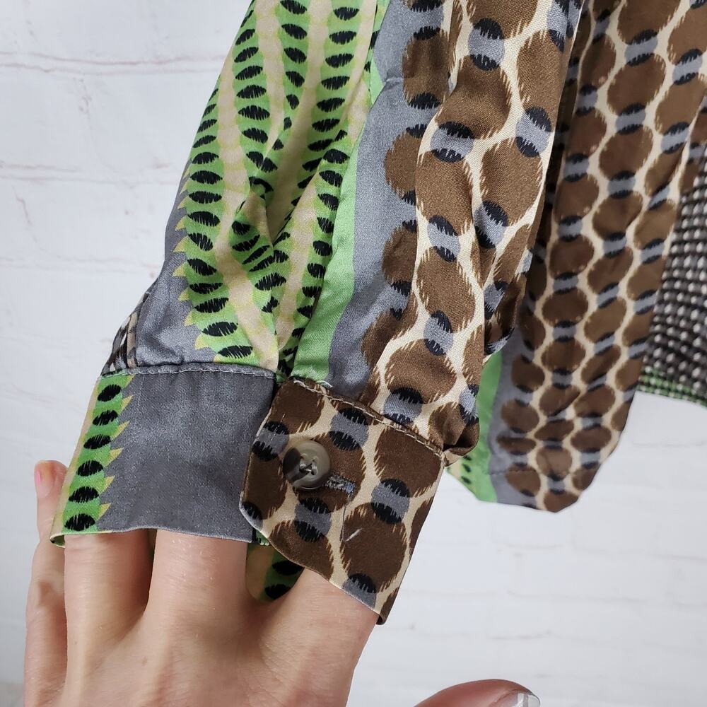 Alembika Button Up Tunic Top Size 1 US 6-8 Pistachio Long Sleeve Blouse READ DES - Picture 7 of 15